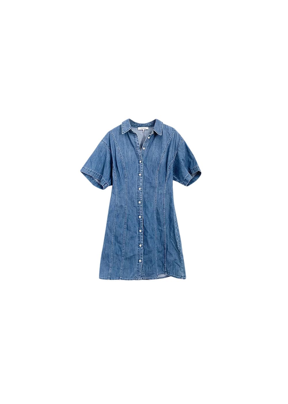 Preowned Frame Mid-wash denim dress Size S BLUE cotton