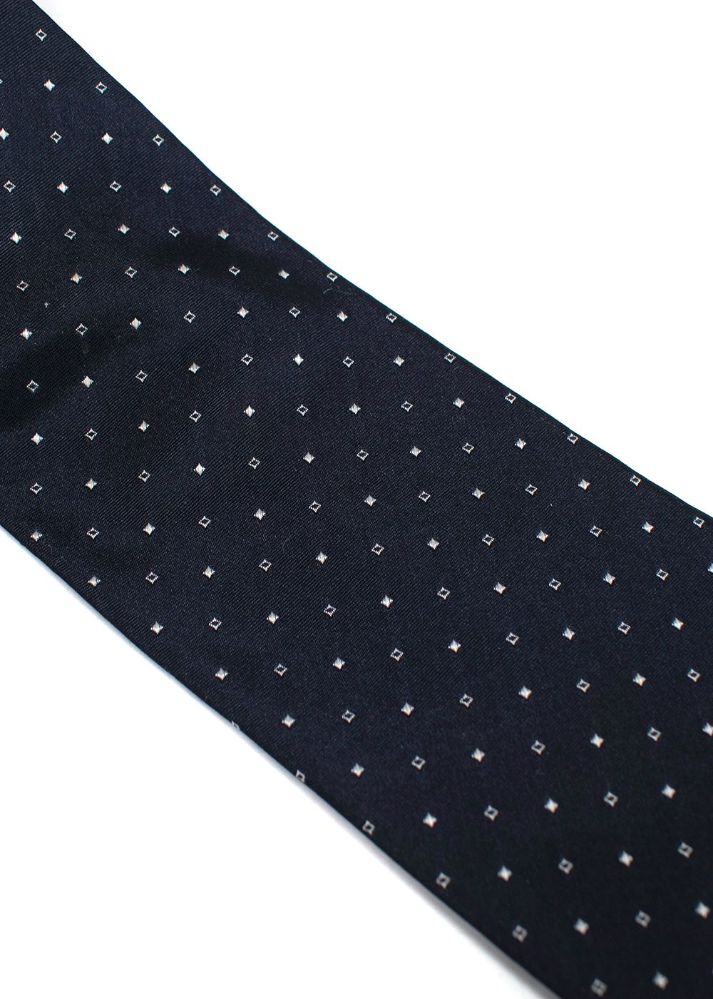 Men's Preowned Dior Black Polka-dot Tie Navy Blue silk