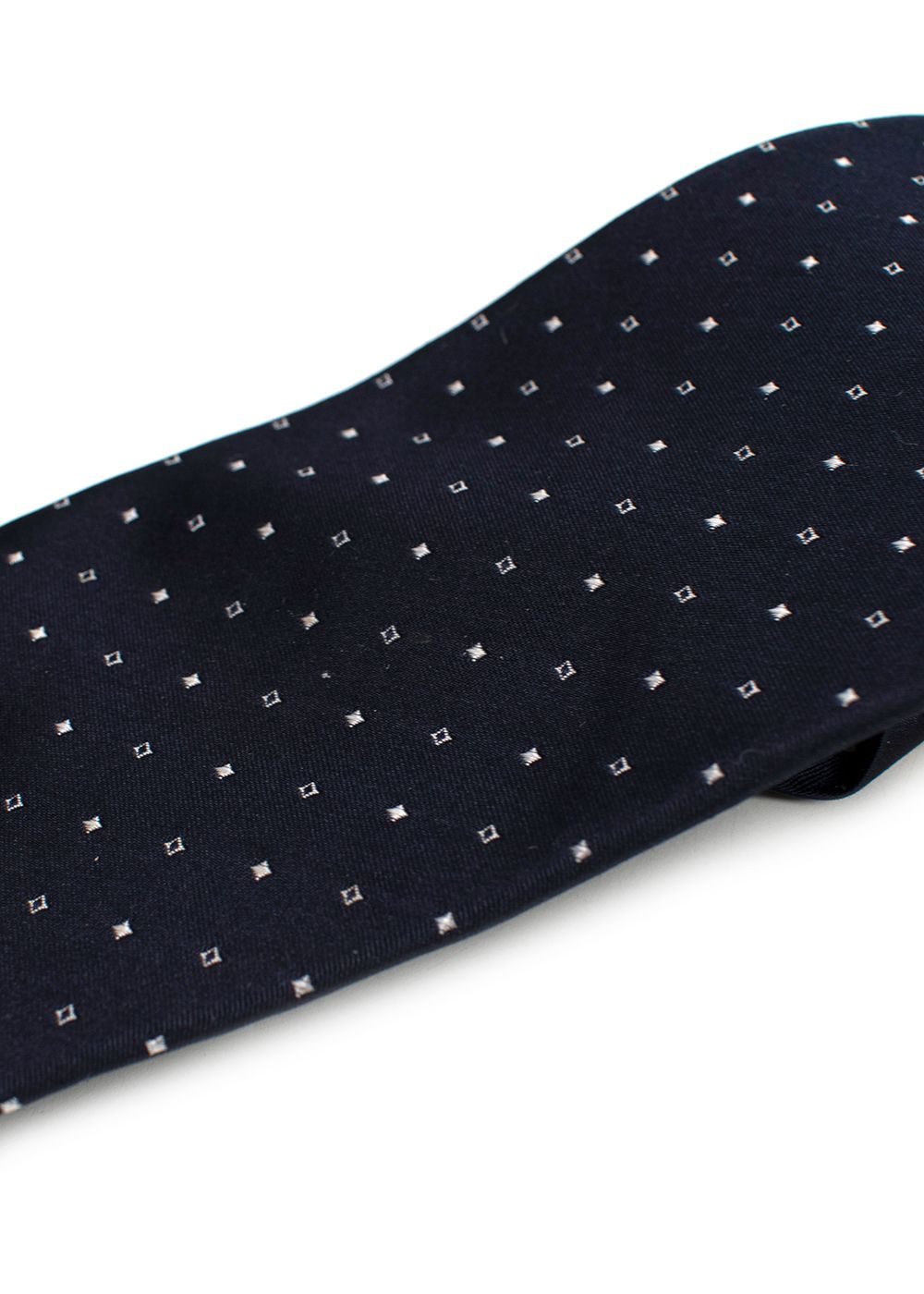 Men's Preowned Dior Black Polka-dot Tie Navy Blue silk