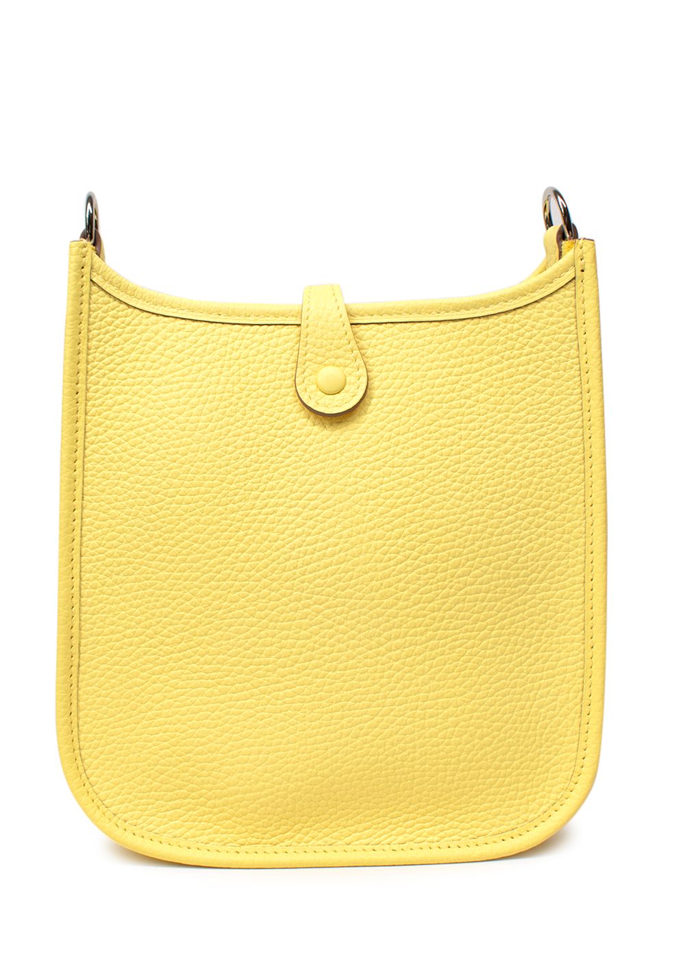 Hermes Mini Evelyn Limoncello with Palladium Hardware Yellow leather