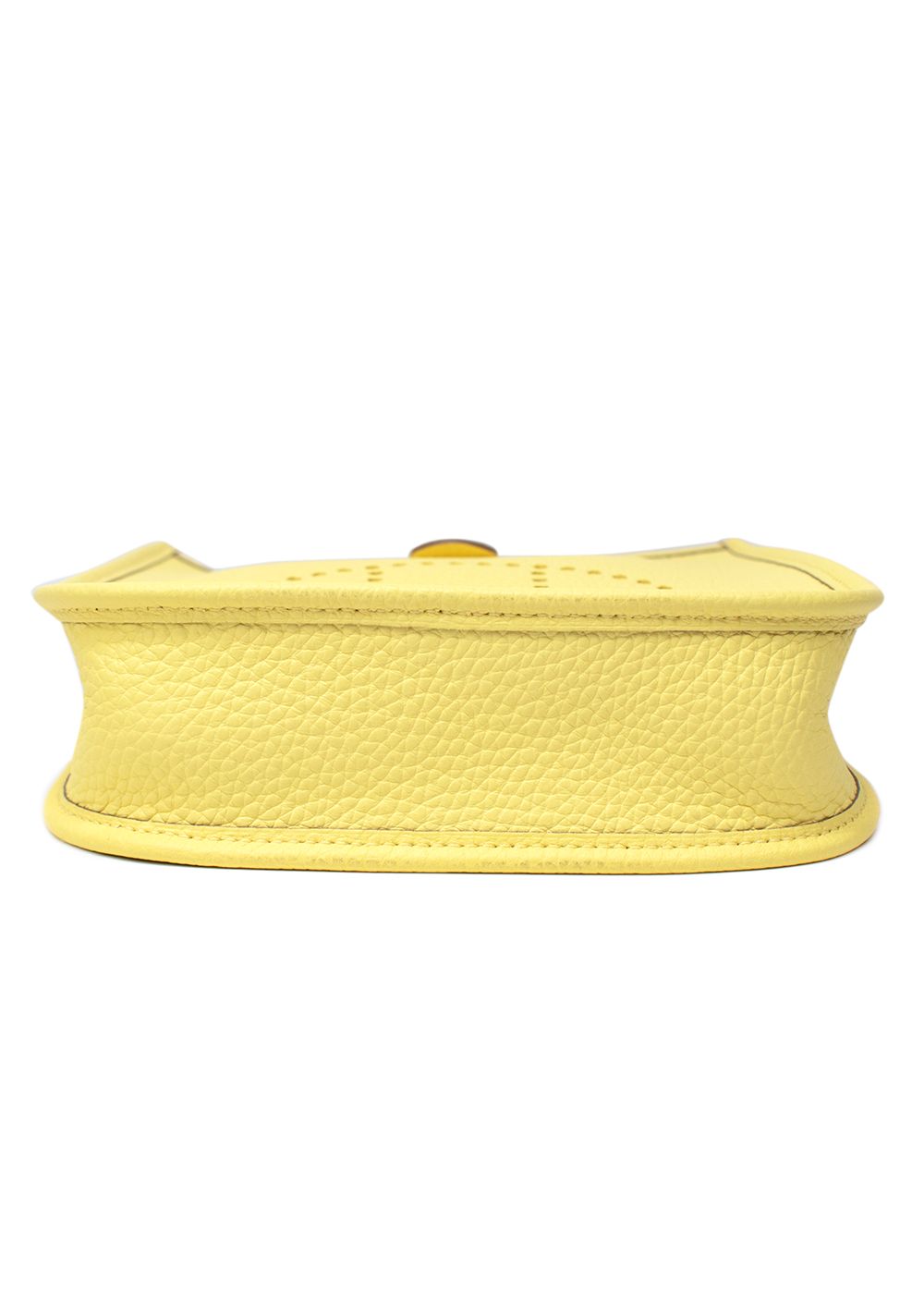 Hermes Mini Evelyn Limoncello with Palladium Hardware Yellow leather