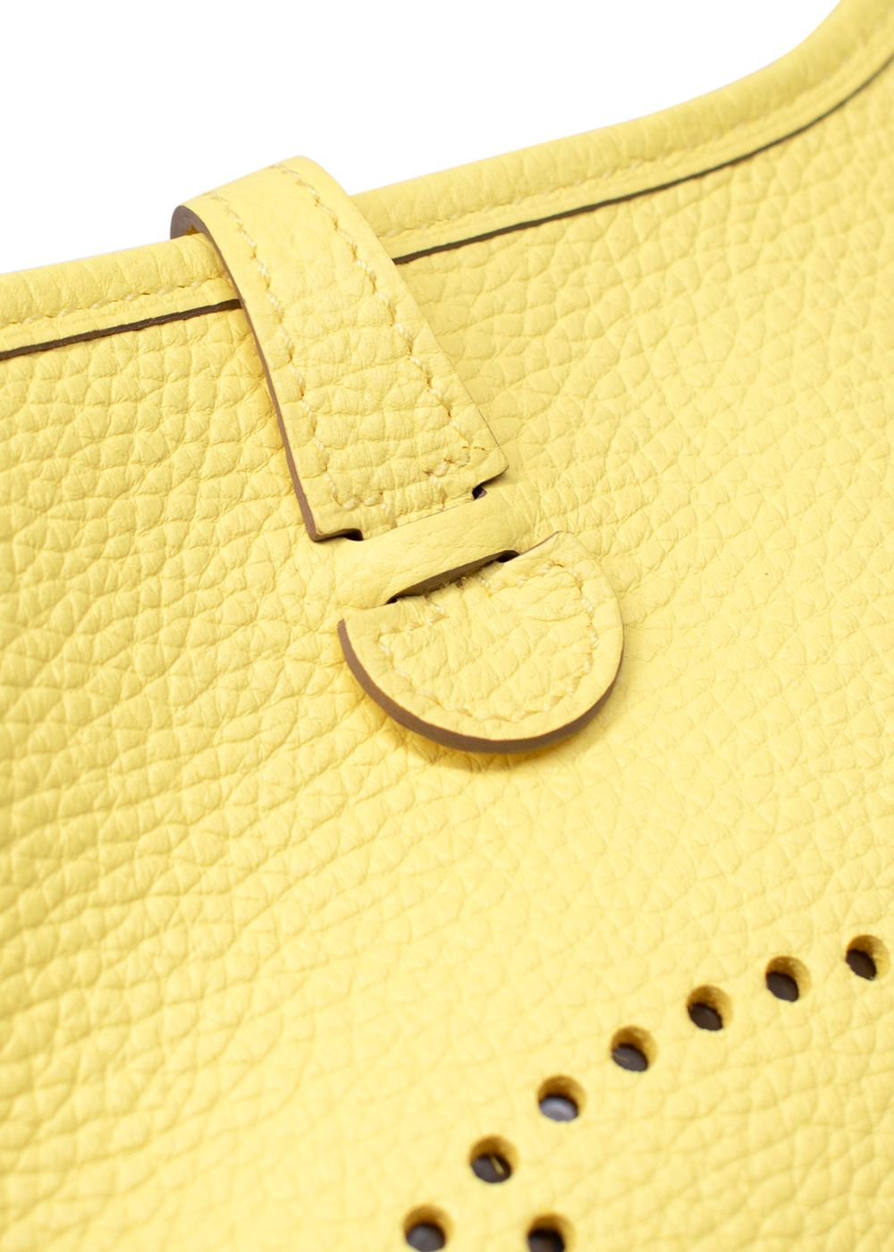 Hermes Mini Evelyn Limoncello with Palladium Hardware Yellow leather