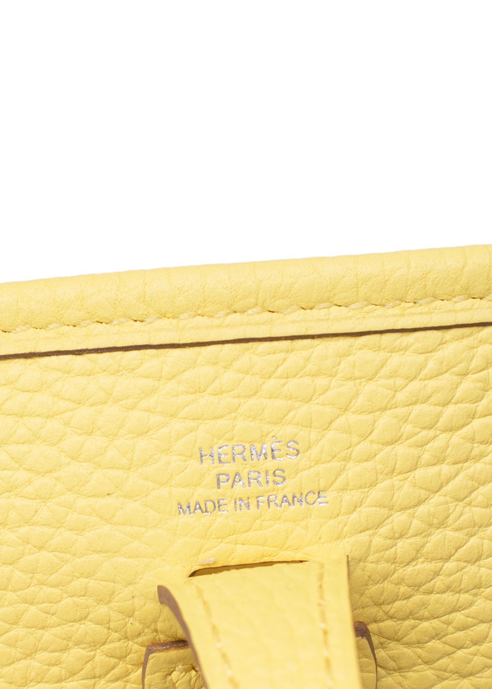 Hermes Mini Evelyn Limoncello with Palladium Hardware Yellow leather