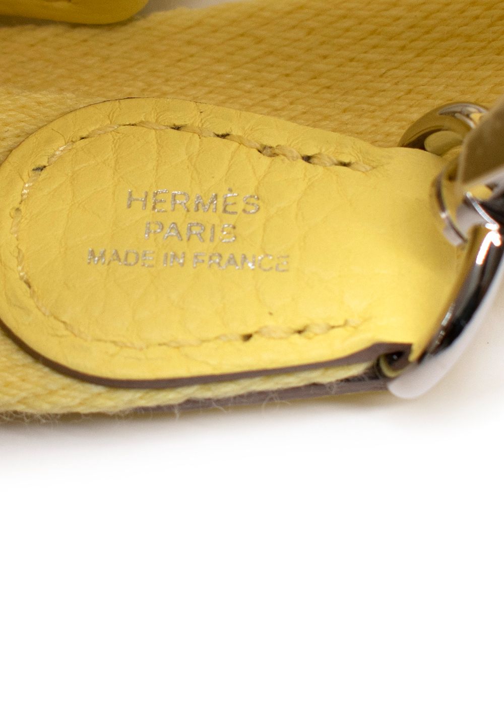 Hermes Mini Evelyn Limoncello with Palladium Hardware Yellow leather