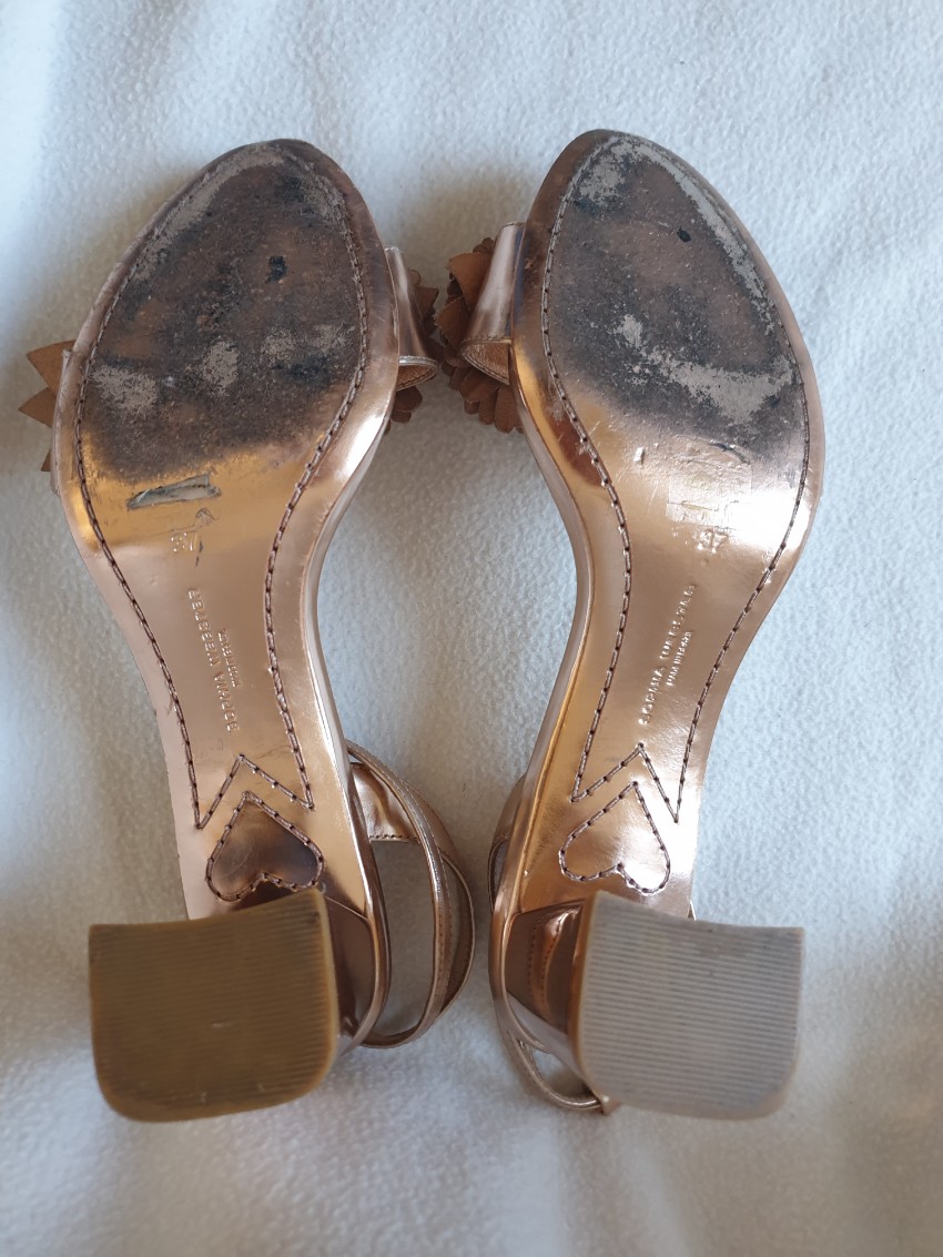 Preowned Sophia Webster Lilico appliquéd metallic leather sandals Size 37 Gold