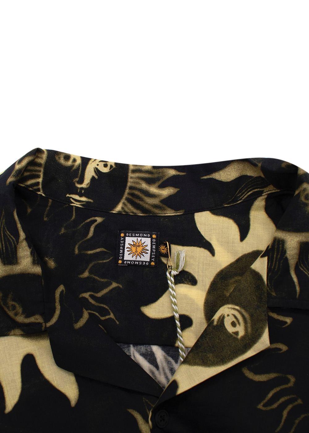 Men's Desmond  Dempsey Printed Cotton Pyjama Shirt Size L Black