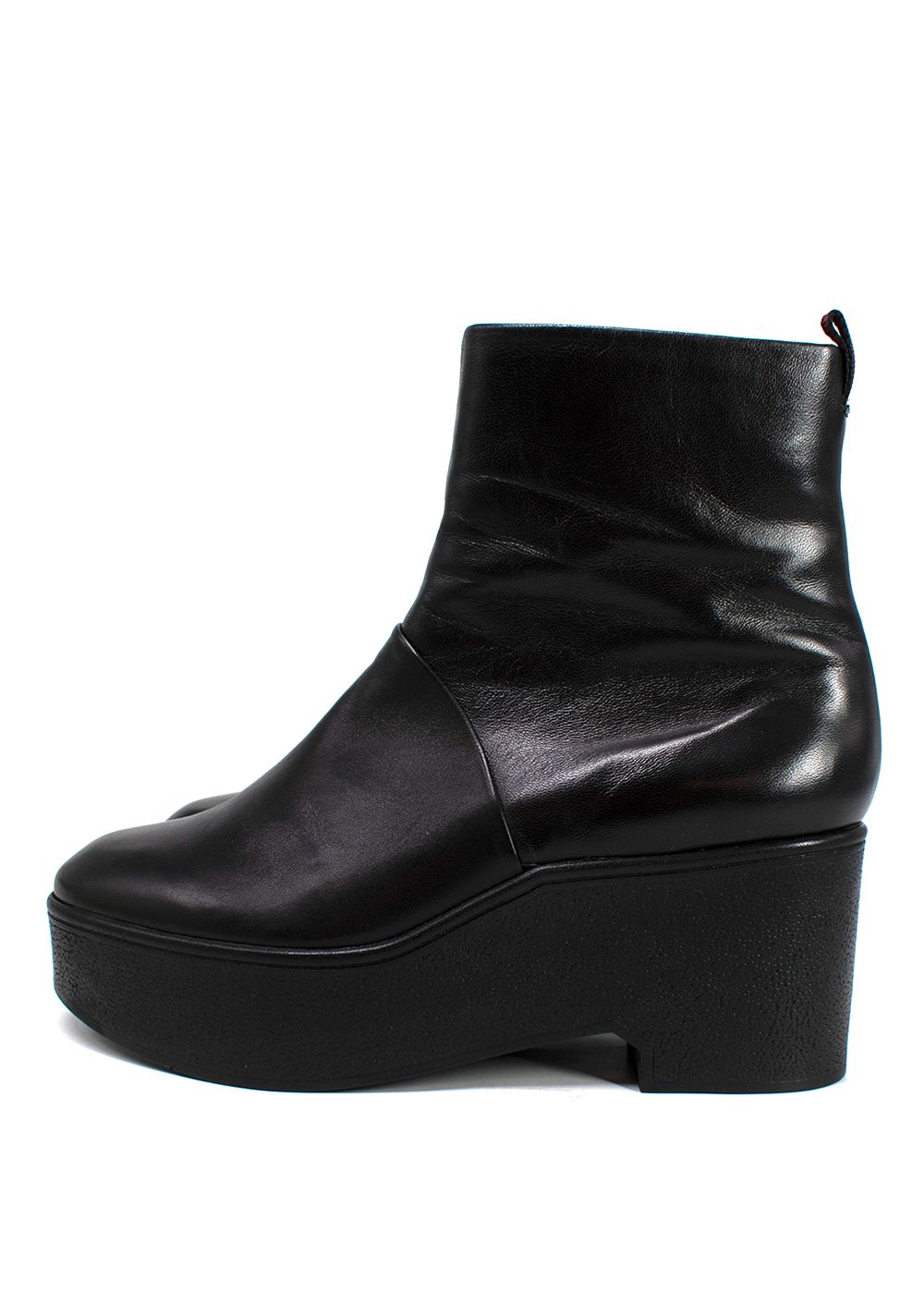 Robert Clergerie Black Leather Platform Ankle Boot Size 395