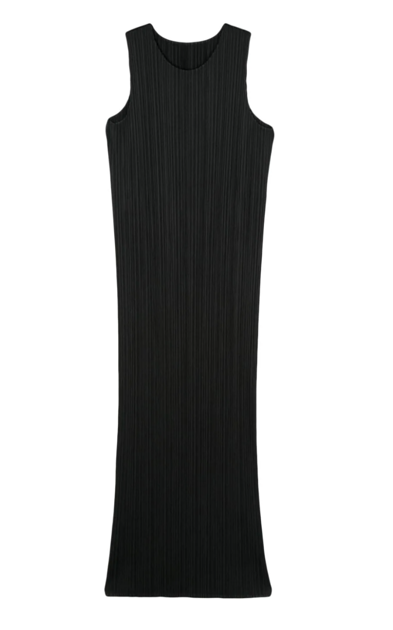 Preowned Pleats Please Black Shift Dress polyester