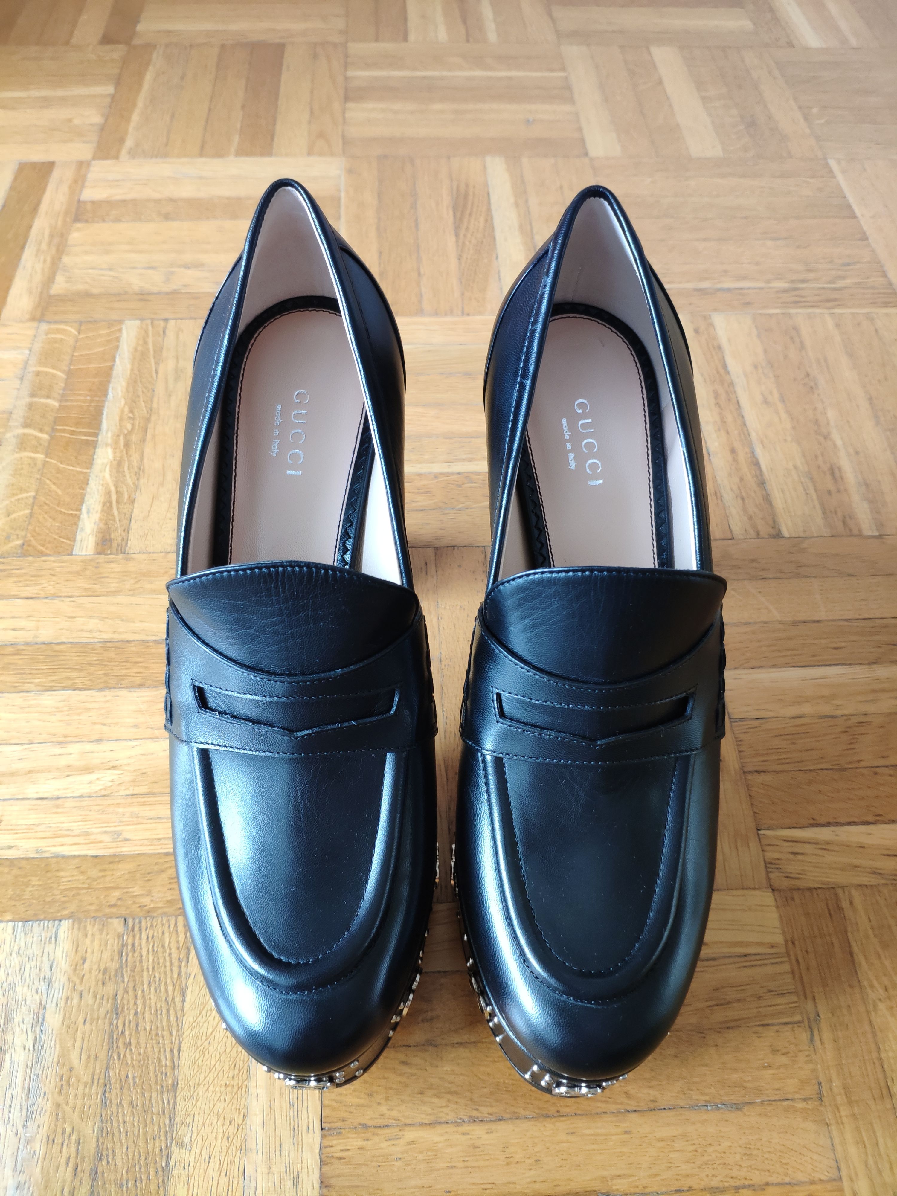 Gucci Janaya Platform Pumps Size 38 Black leather