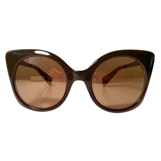 Yohji Yamamoto Brown Cat Eye Sunglasses Tan/Brown mix