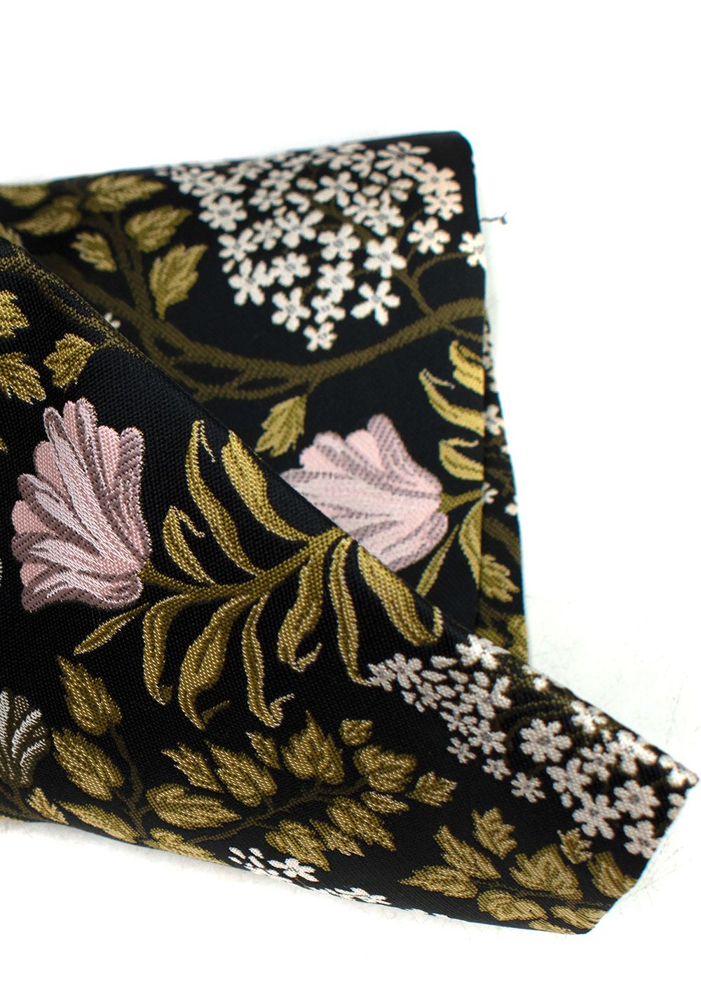 Giambattista Valli Jacquard Floral Printed Trousers Size S Black with floral pinks greens whites polyester