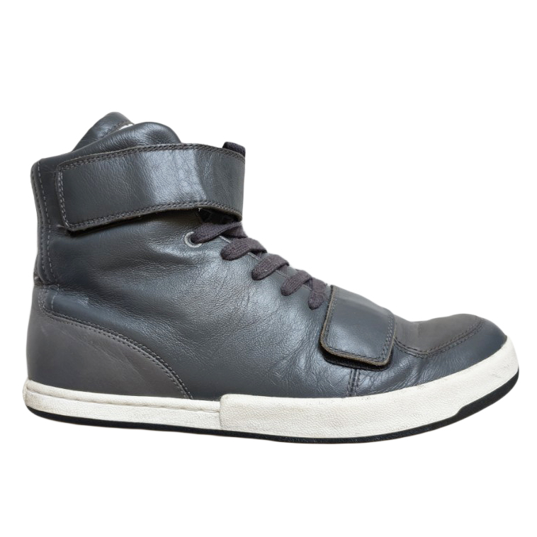 Men's Preowned Jil Sander Grey Leather High Tops Size 41