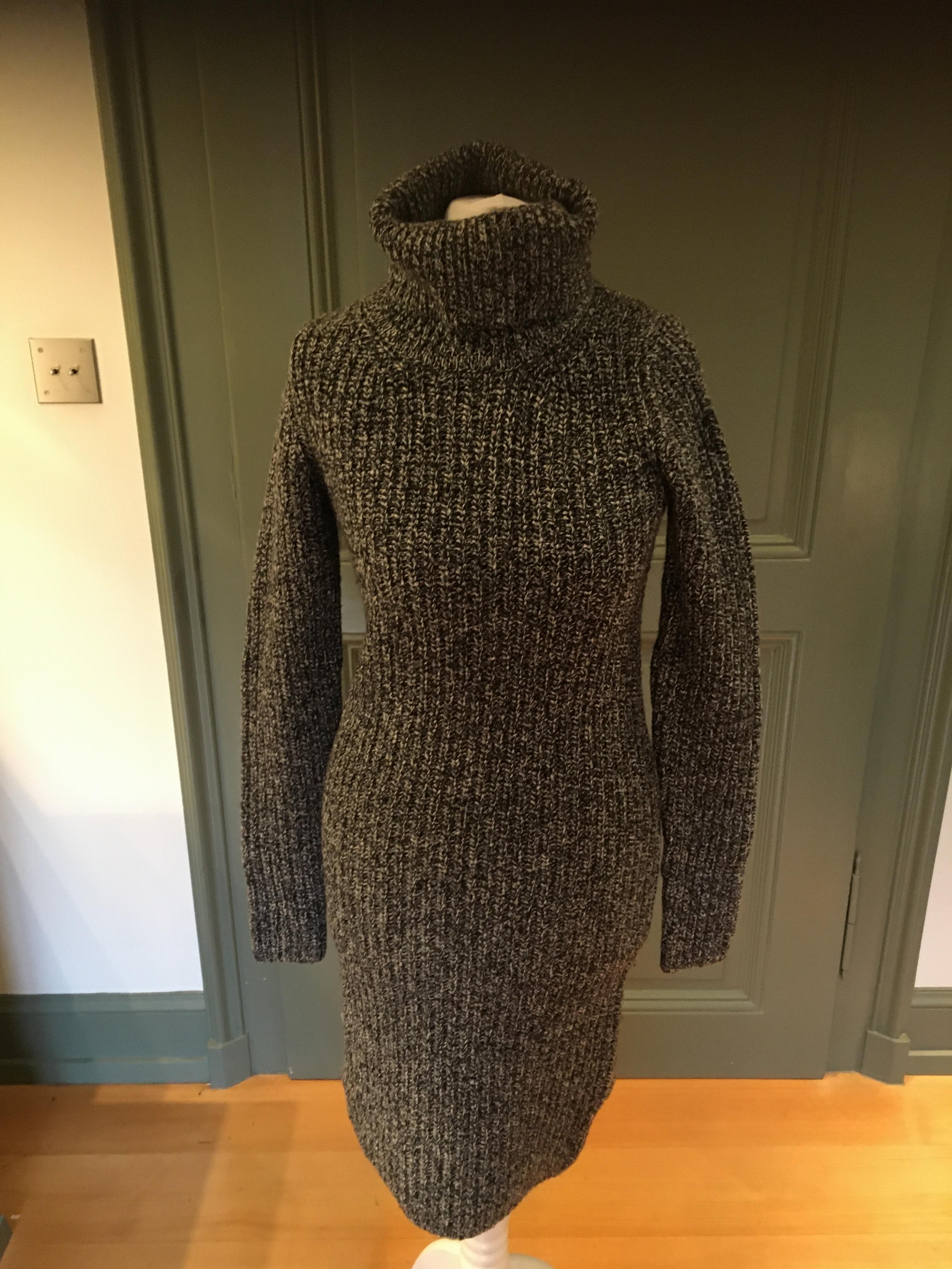 Michael Kors Grey Flecked Roll Neck Knit Dress Size XS mixed