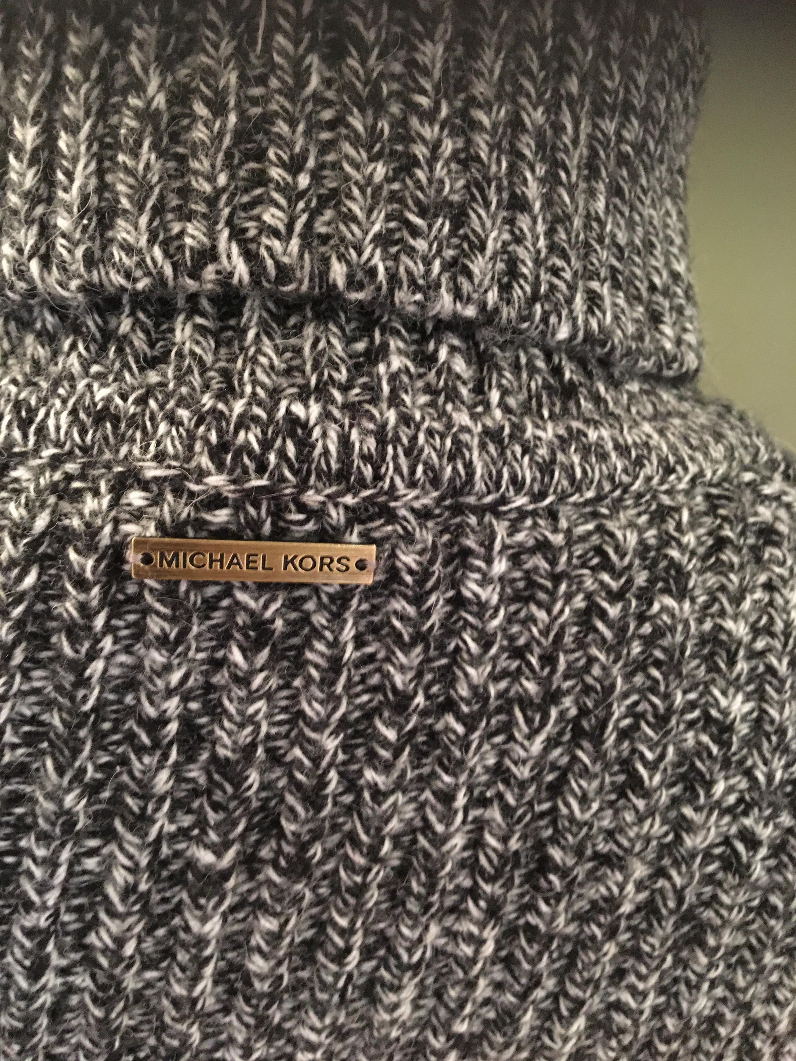 Michael Kors Grey Flecked Roll Neck Knit Dress Size XS mixed