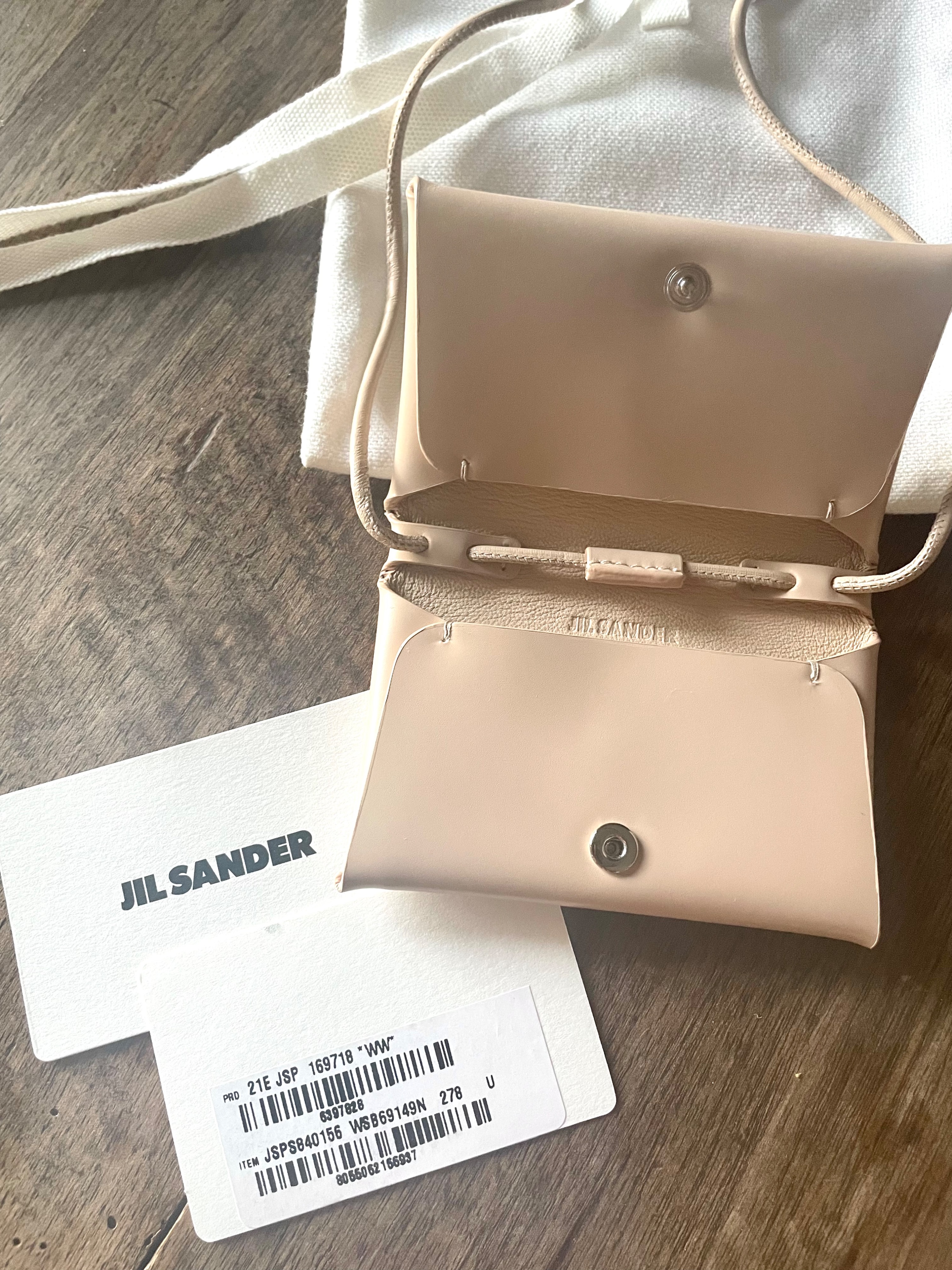 Jil Sander Nude Leather Bracelet Bag Dusty pink calfskin