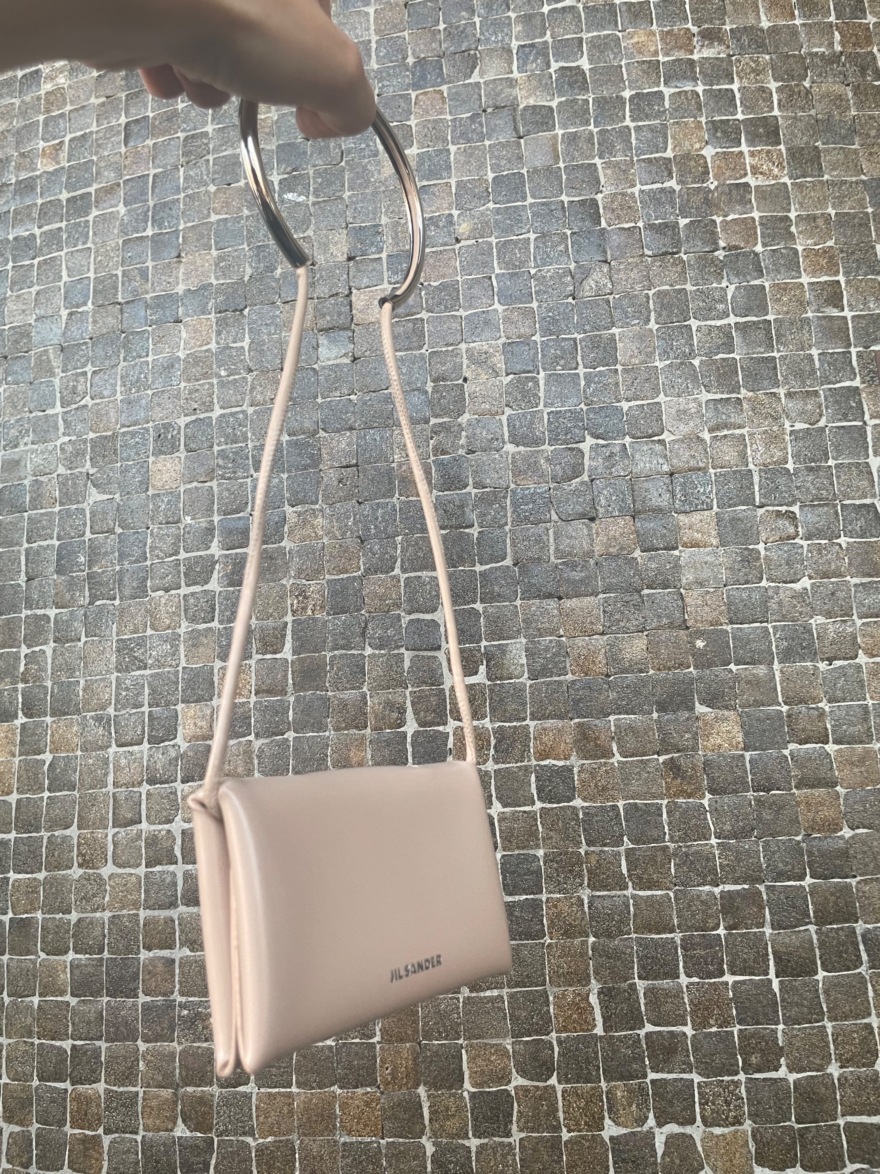 Jil Sander Nude Leather Bracelet Bag Dusty pink calfskin