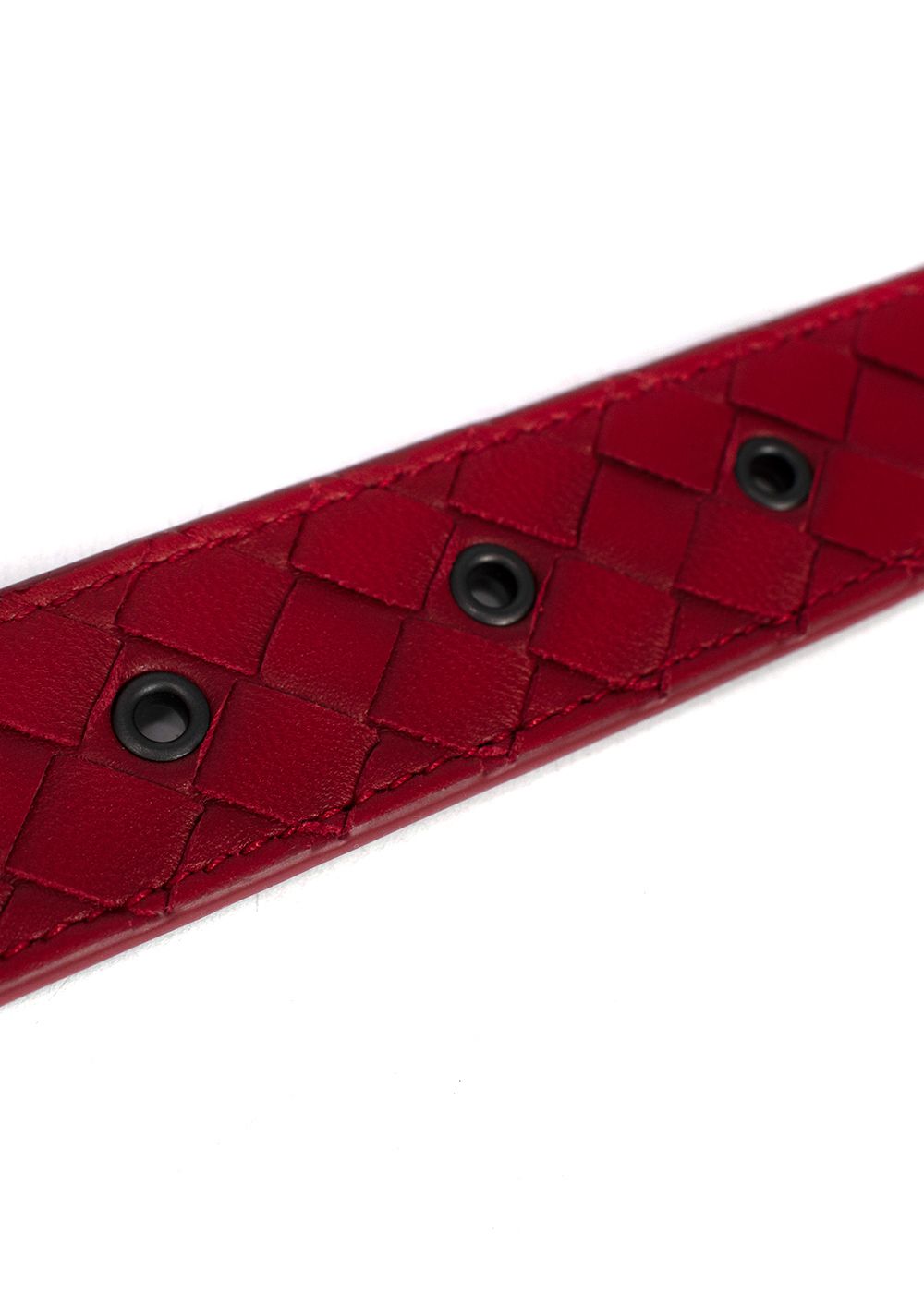 Bottega Veneta Red Intrecciato Leather Belt 90cm Size S