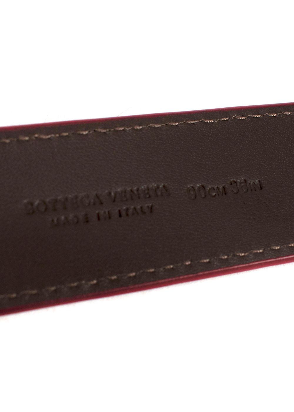 Bottega Veneta Red Intrecciato Leather Belt 90cm Size S