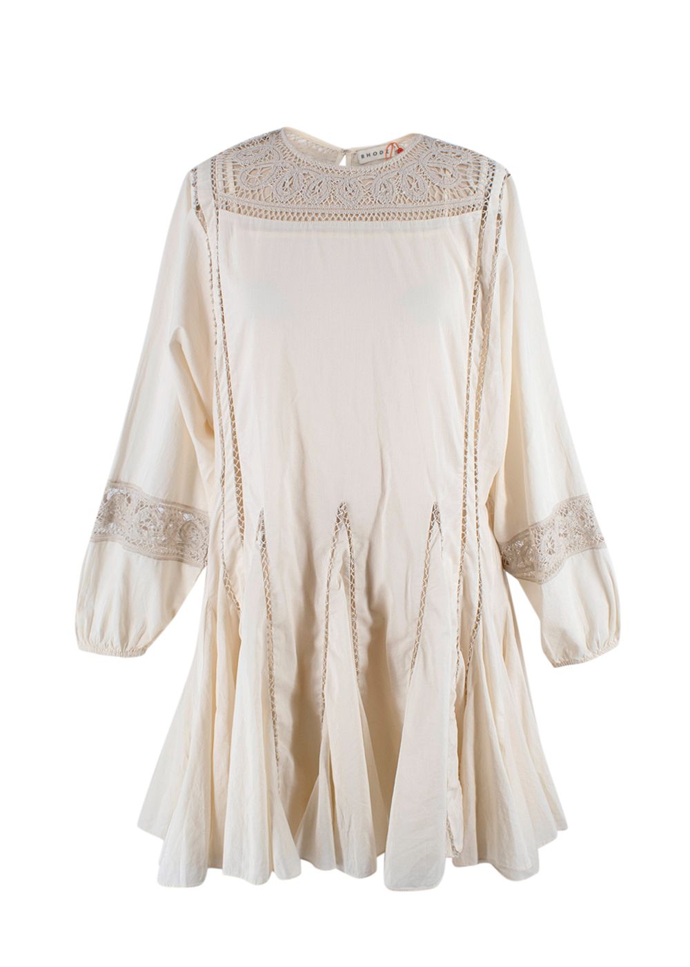 Rhode Ella Macadamia Dress Size S Cream cotton