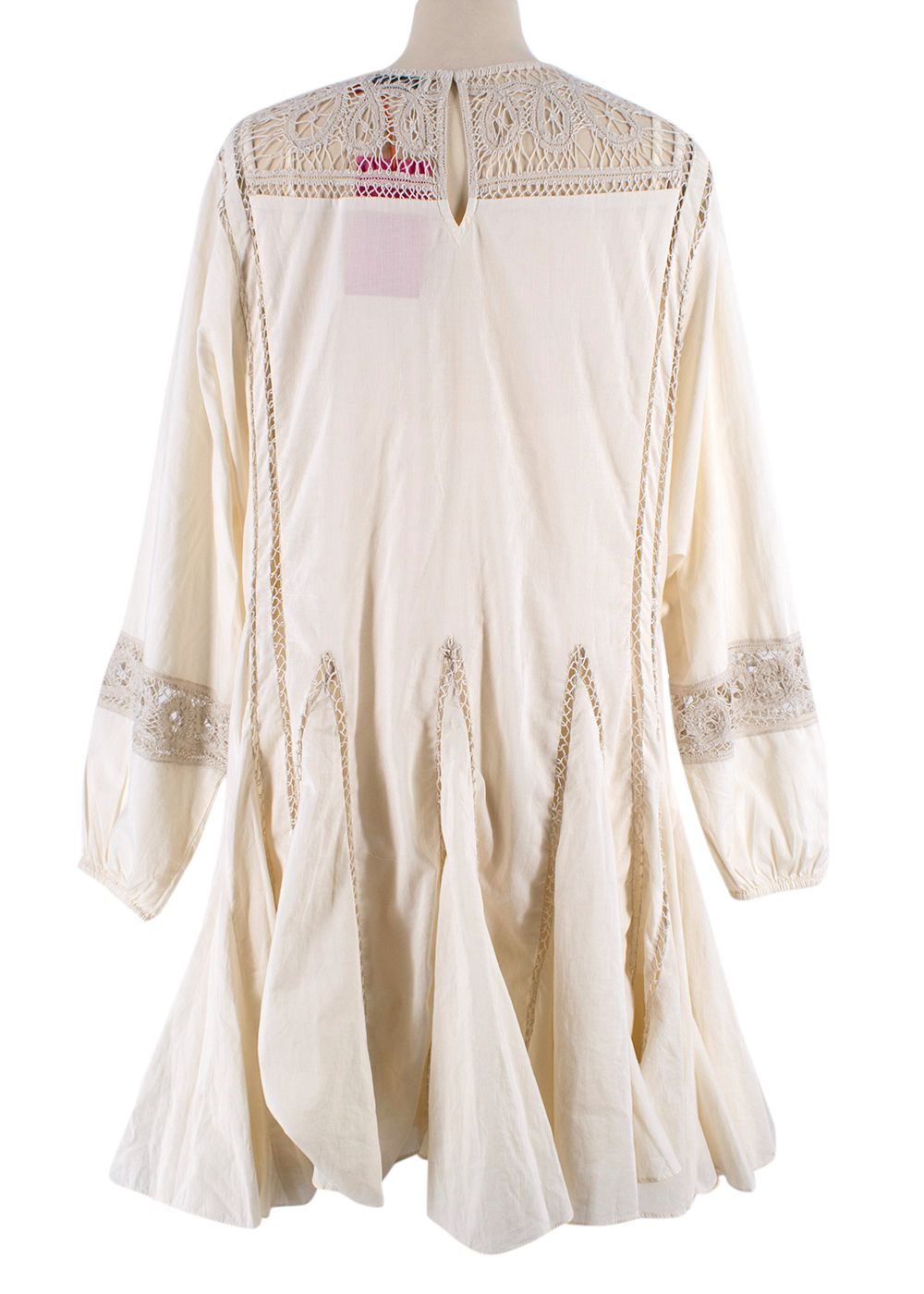 Rhode Ella Macadamia Dress Size S Cream cotton