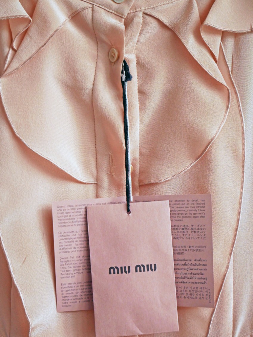 Miu Miu Pink Crepe De Chine Dress Size S Beige/Nude silk