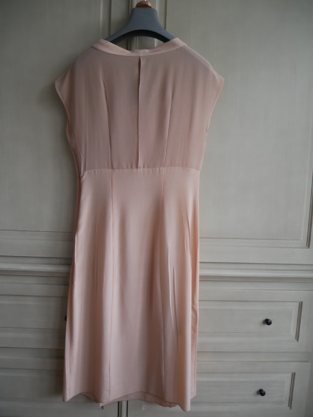 Miu Miu Pink Crepe De Chine Dress Size S Beige/Nude silk