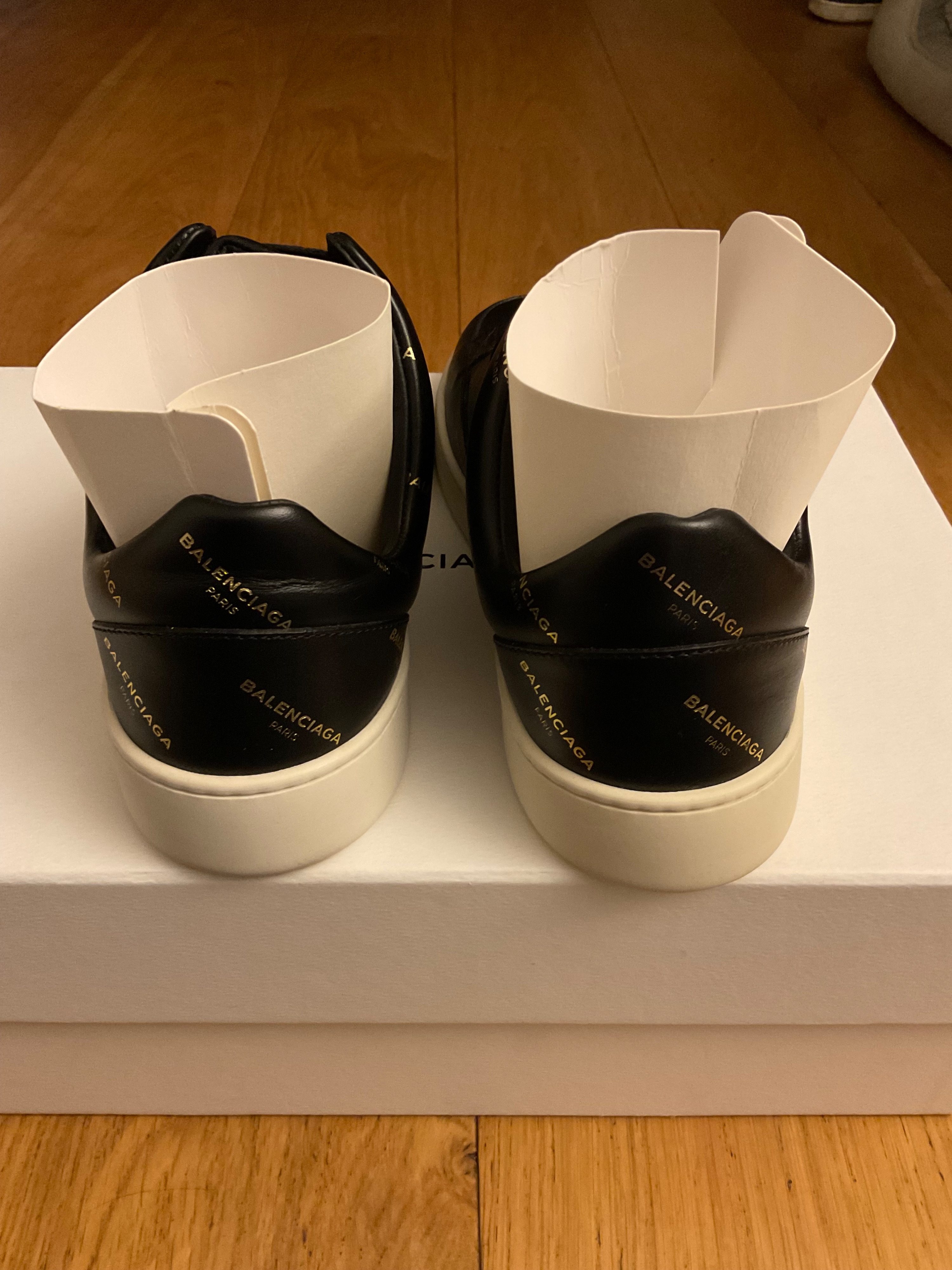 Balenciaga Black Logo Base Sneaker Size 37 leather