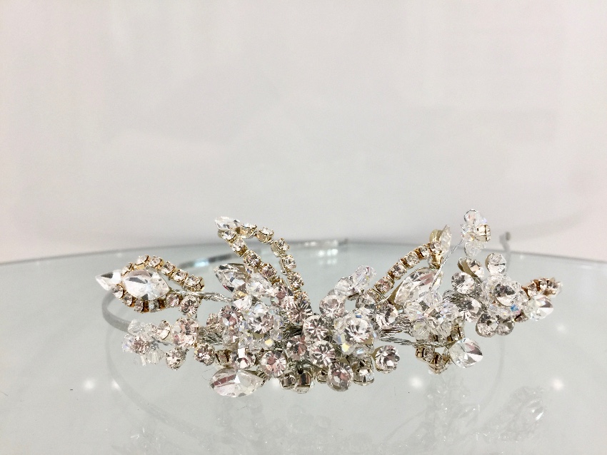 Couture Swarovski Crystal Head Band Silver