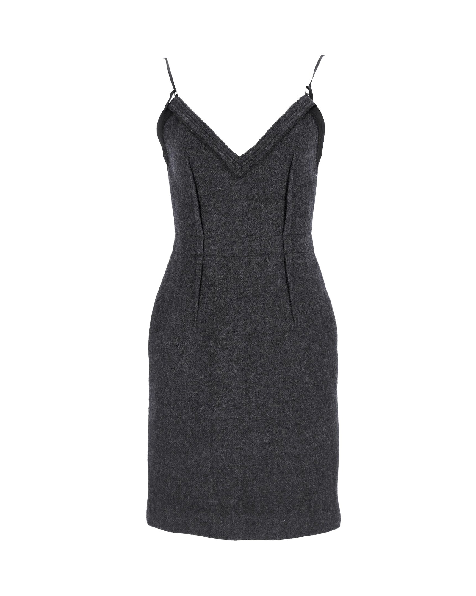 Prada Grey Wool Sheath Dress in Grey Wool Size 44