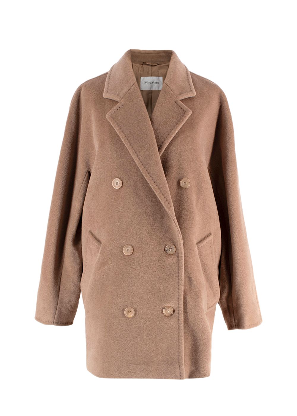 MaxMara Camel Short Double Breasted Wool Blend Coat Size XS Camel / Tan wool/cashmere