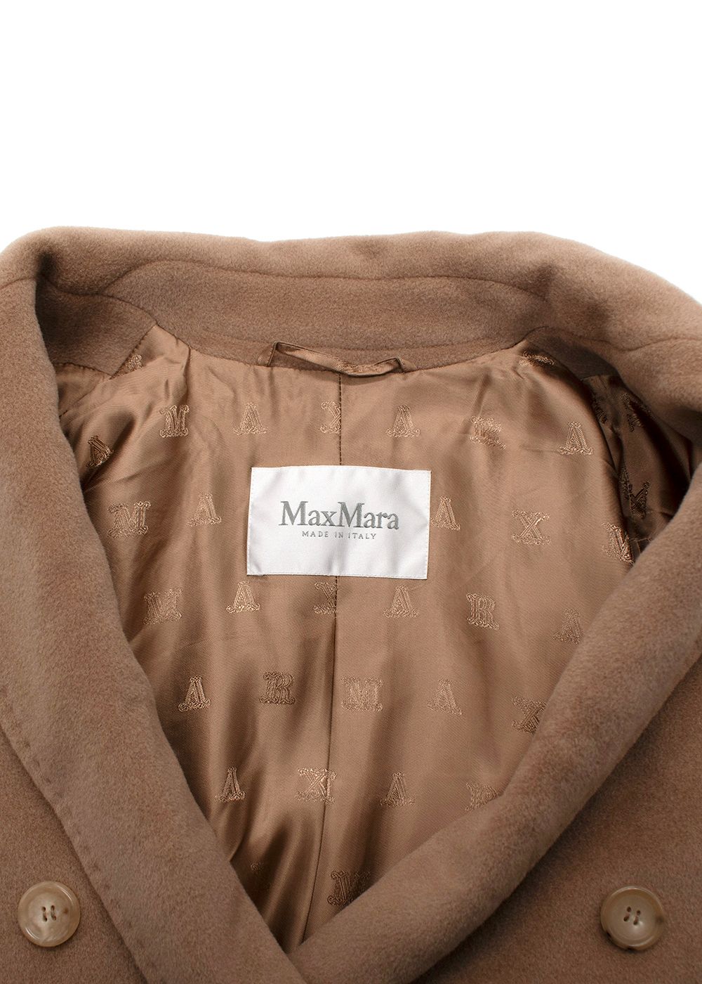 MaxMara Camel Short Double Breasted Wool Blend Coat Size XS Camel / Tan wool/cashmere