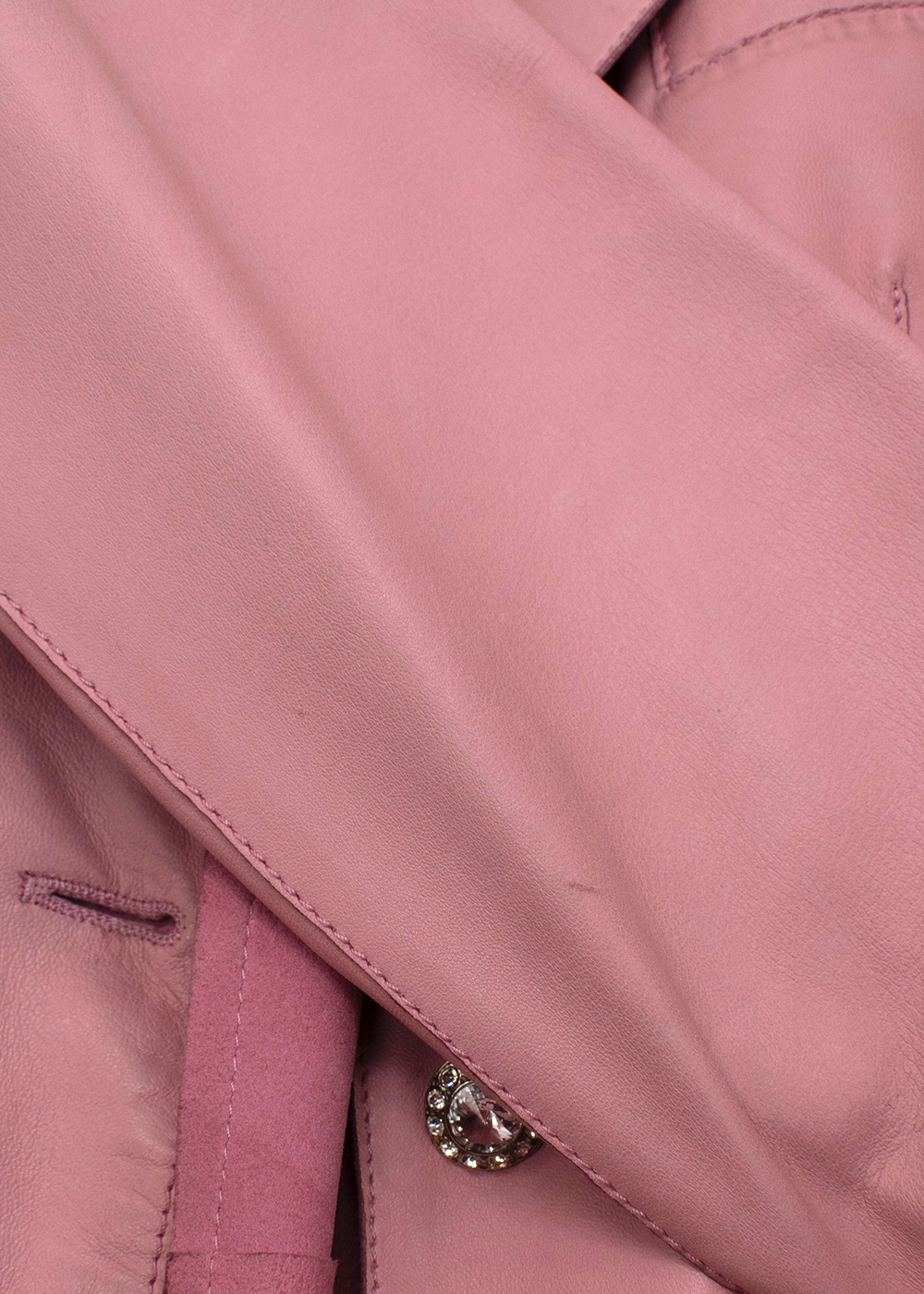 Preowned Blumarine Bubblegum Pink Vintage Leather Coat Size L