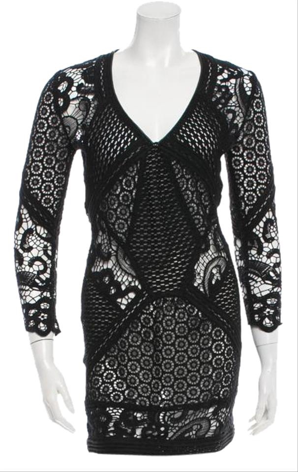 IRO black crochet rovea mini dress Size S cotton