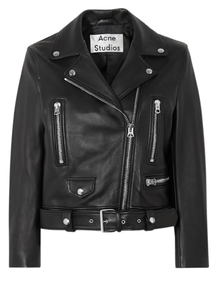 Preowned Acne Studios Black Leather Biker Jacket Size 34