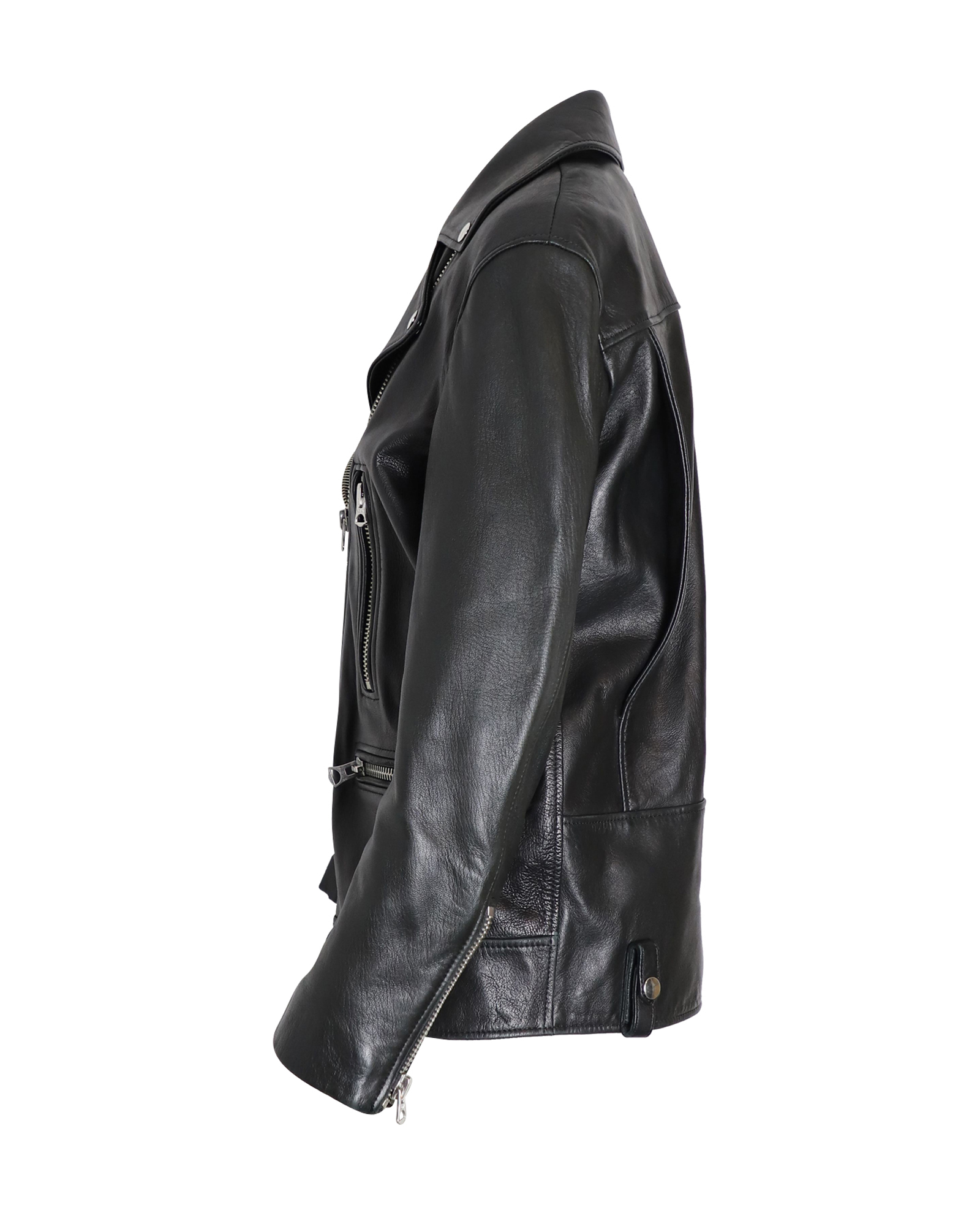 Preowned Acne Studios Black Leather Biker Jacket Size 34