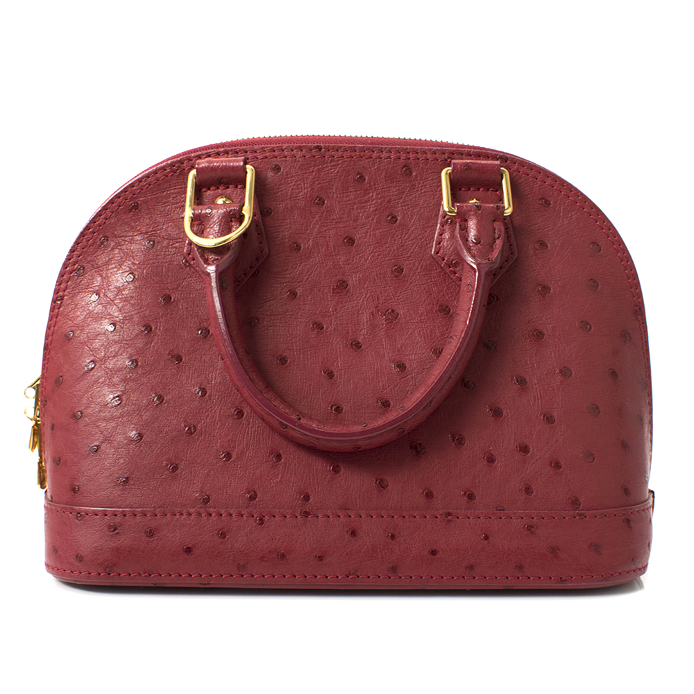 Louis Vuitton Japiur Ostrich Alma BB Tote Bag Red leather