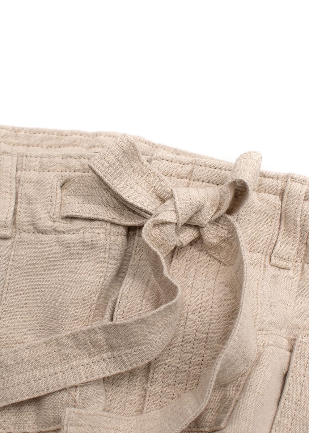 Polo Ralph Lauren Beige Linen Cargo Trousers Size XS