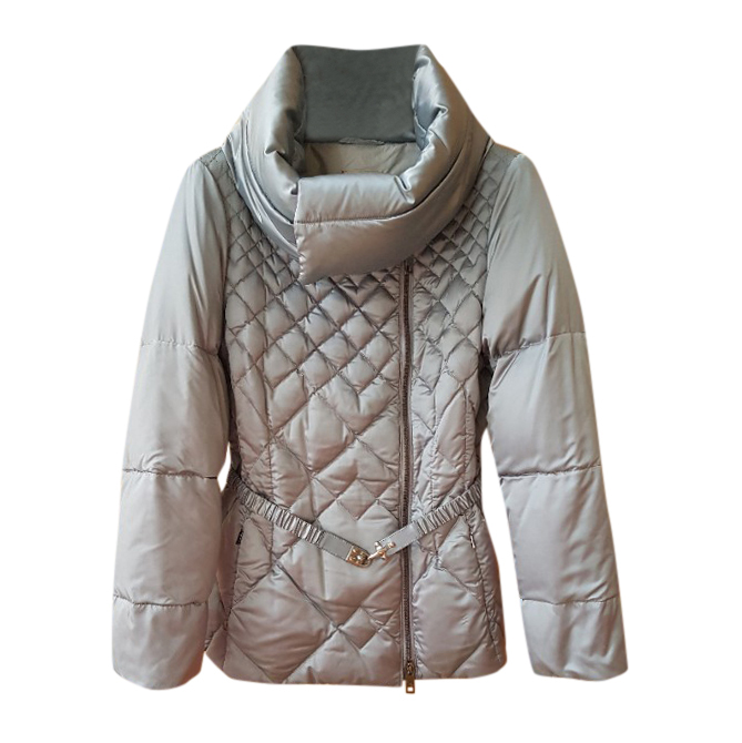 Preowned Fay Grey Quilted Down Puffer Jacket Size M polyester