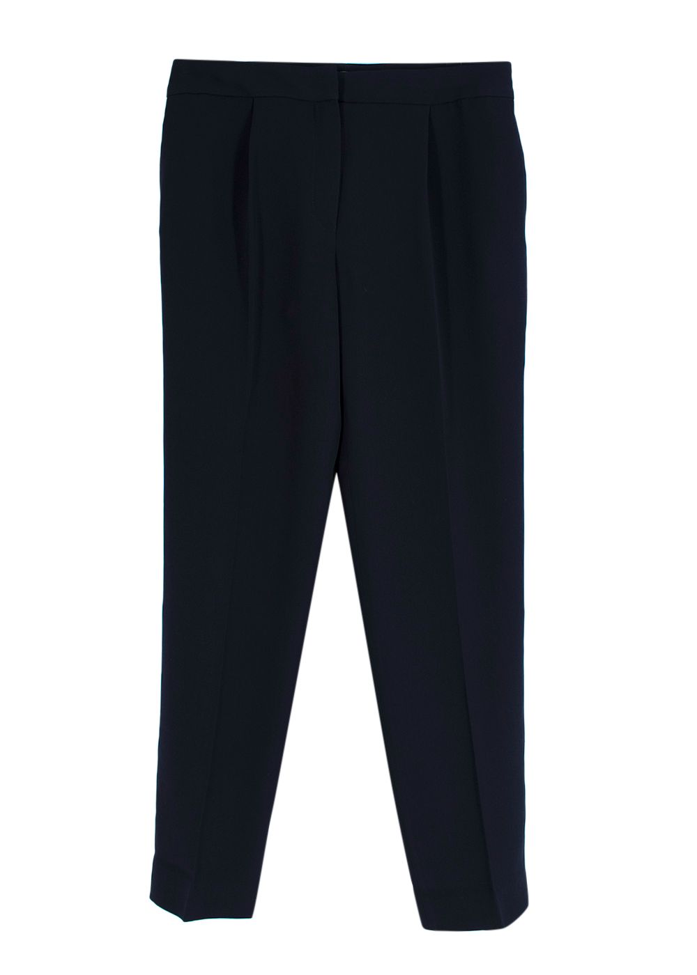 Preowned Dior Navy Silk Tailored Trousers Size XS