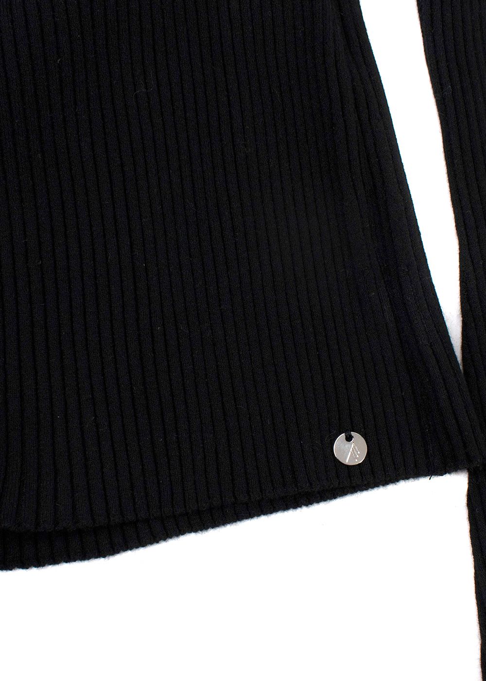 The Attico Black Ribbed Knit Halterneck Sweater Size M viscose