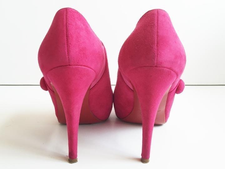 Preowned Christian Louboutin Pink Fushcia C'est  Moi Suede Leather Ankle Boots Size 36