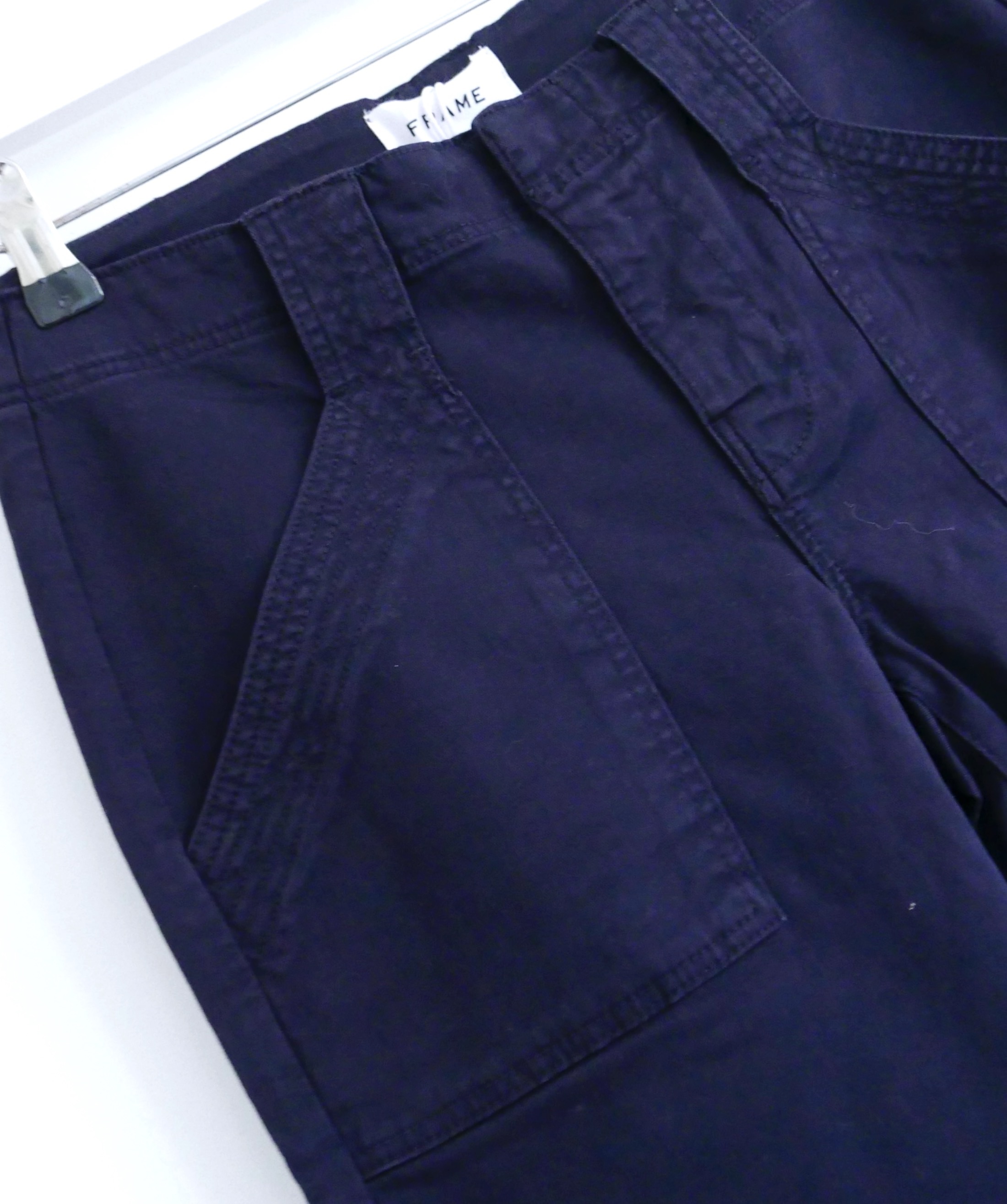 Frame Navy Trapunto Cargo Trousers Size 25/63 cotton