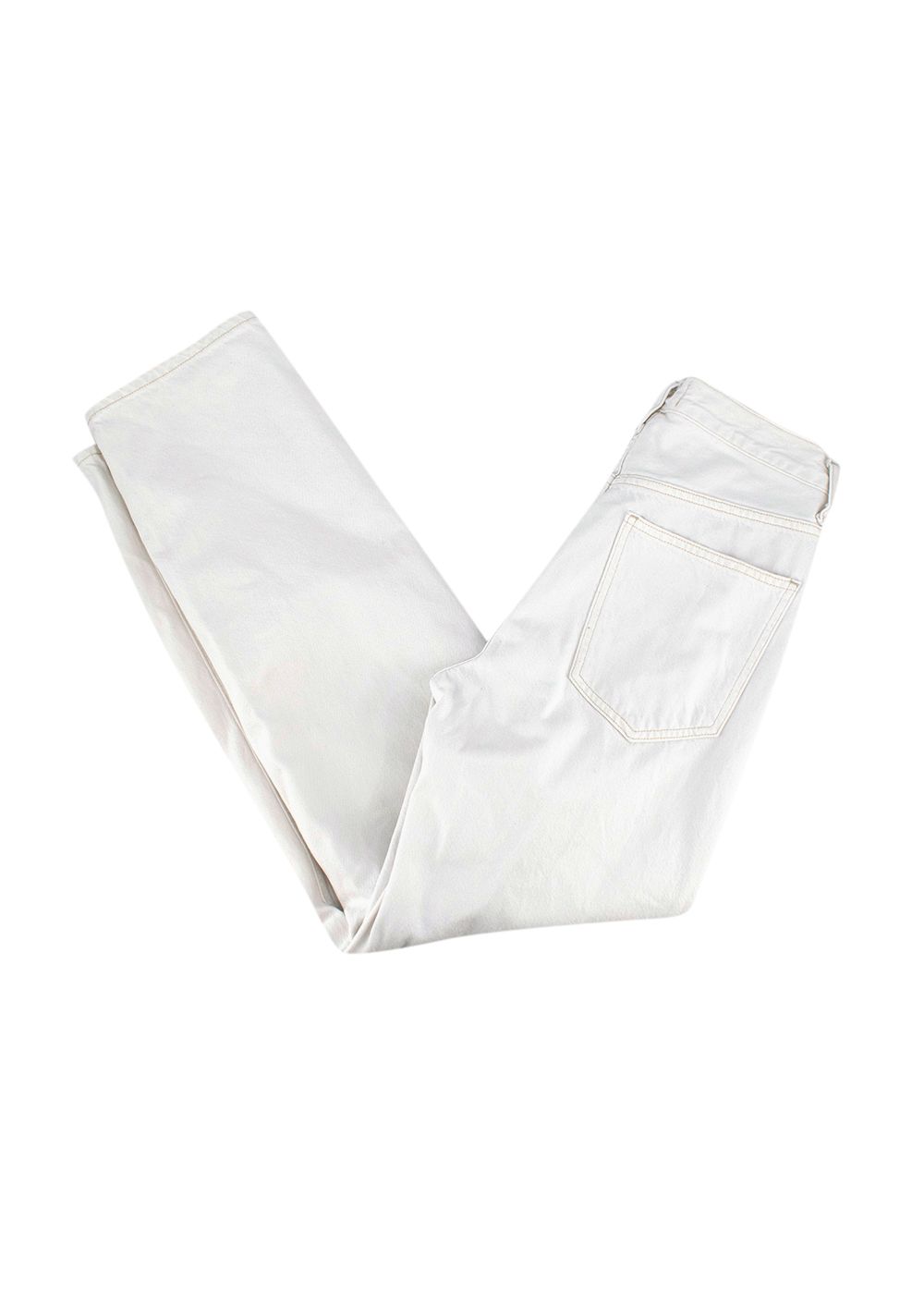 Preowned Agolde Criss Cross white straight-leg jeans Size S Cream denim-jeans