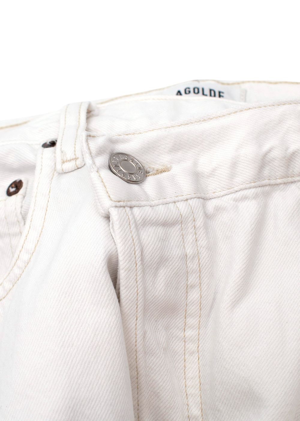 Preowned Agolde Criss Cross white straight-leg jeans Size S Cream denim-jeans