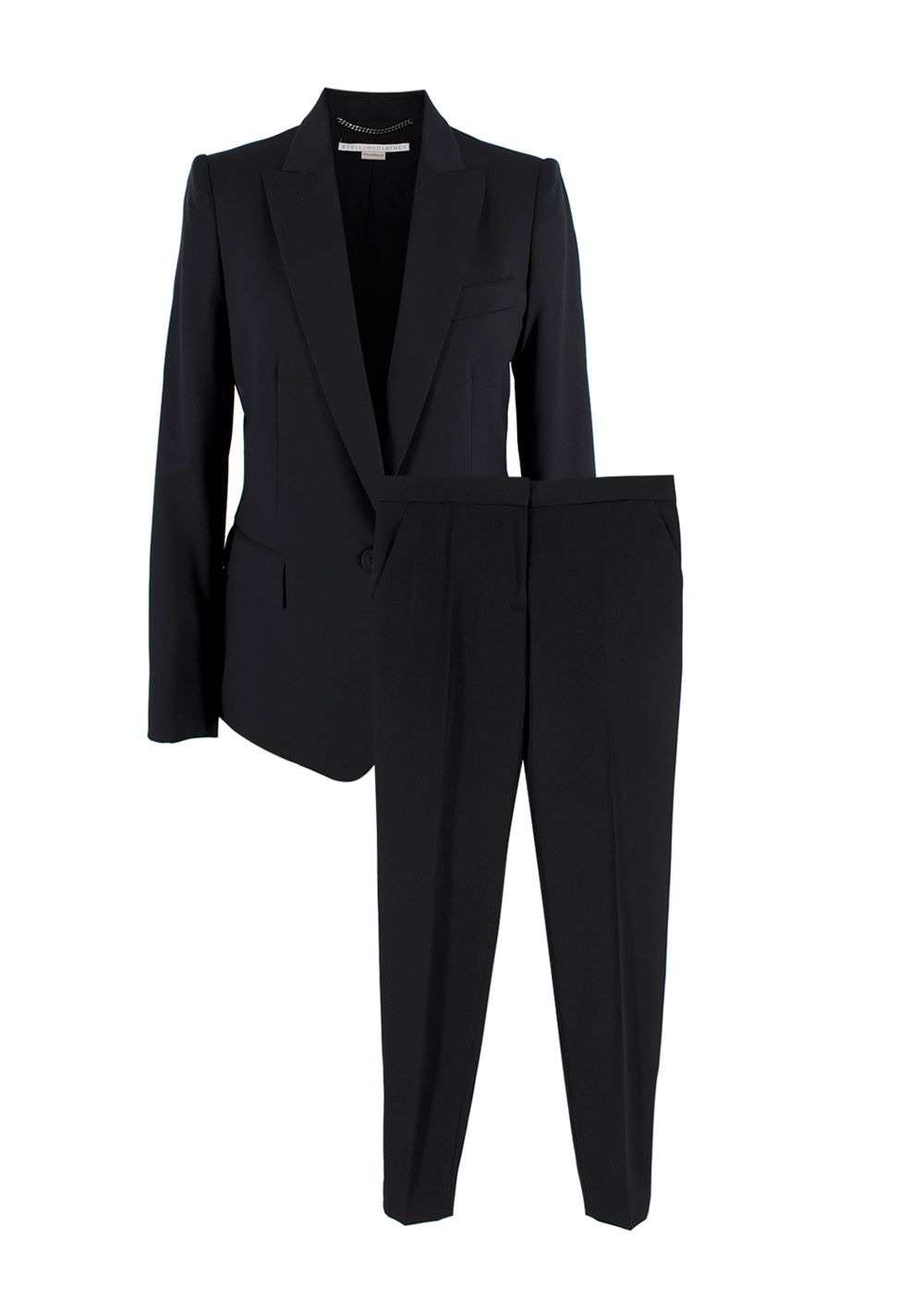 Stella McCartney Black Single Breasted Wool Blazer and Trouser Suit Size XXS