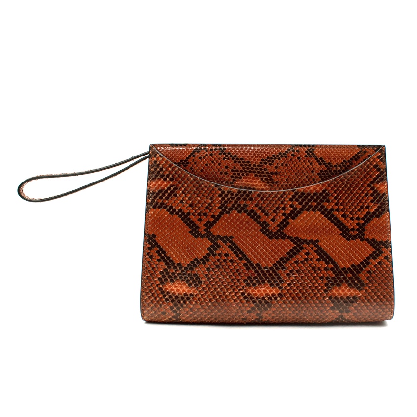 Marni Brown  Black Python Clutch Bag