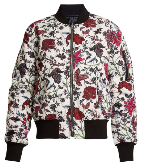 DVF Canton-print reversible bomber jacket Size S Floral / Patterned polyamide