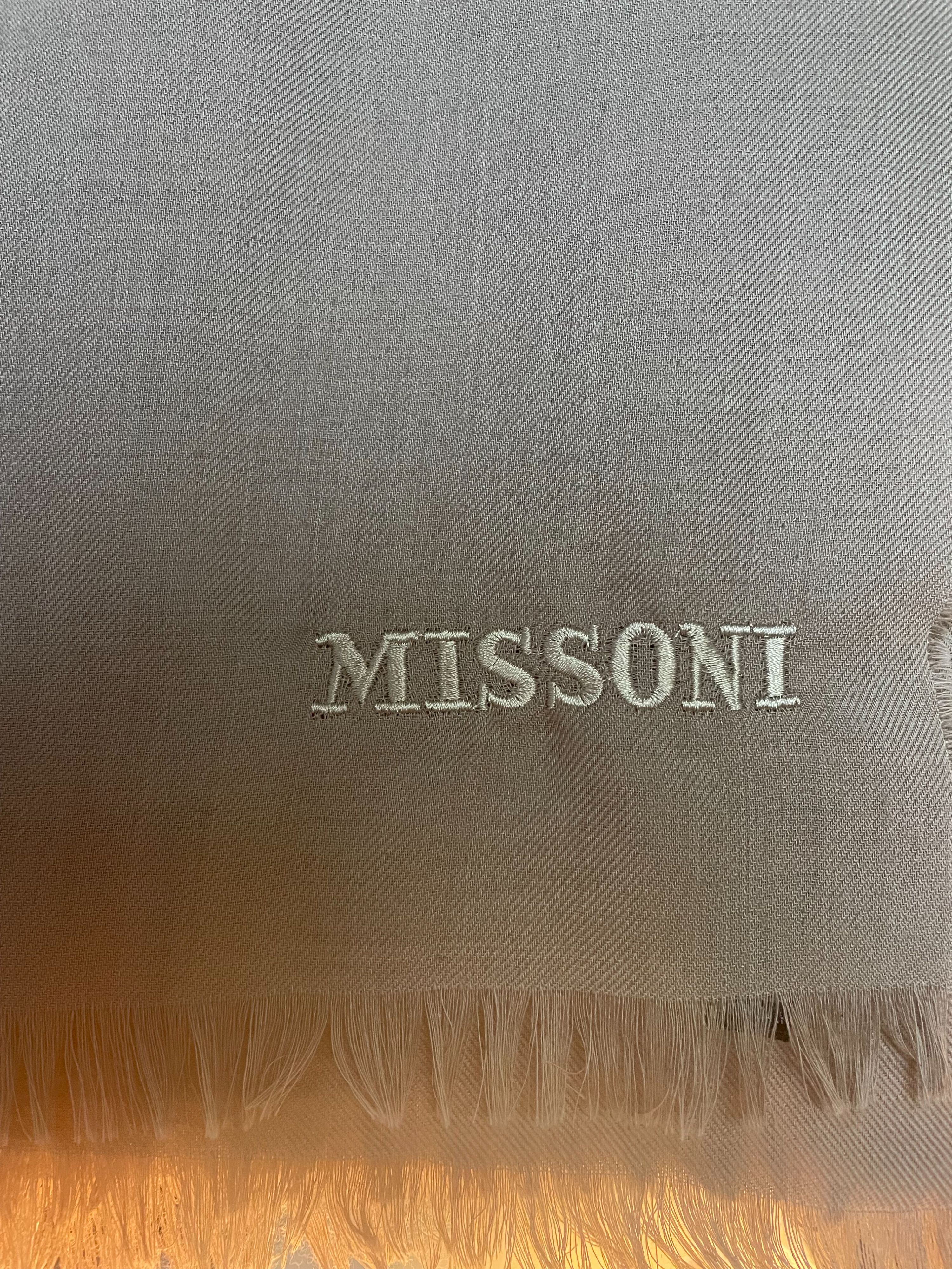 Missoni Cashmere Blend Scarf Size L Beige cashmere/wool/silk