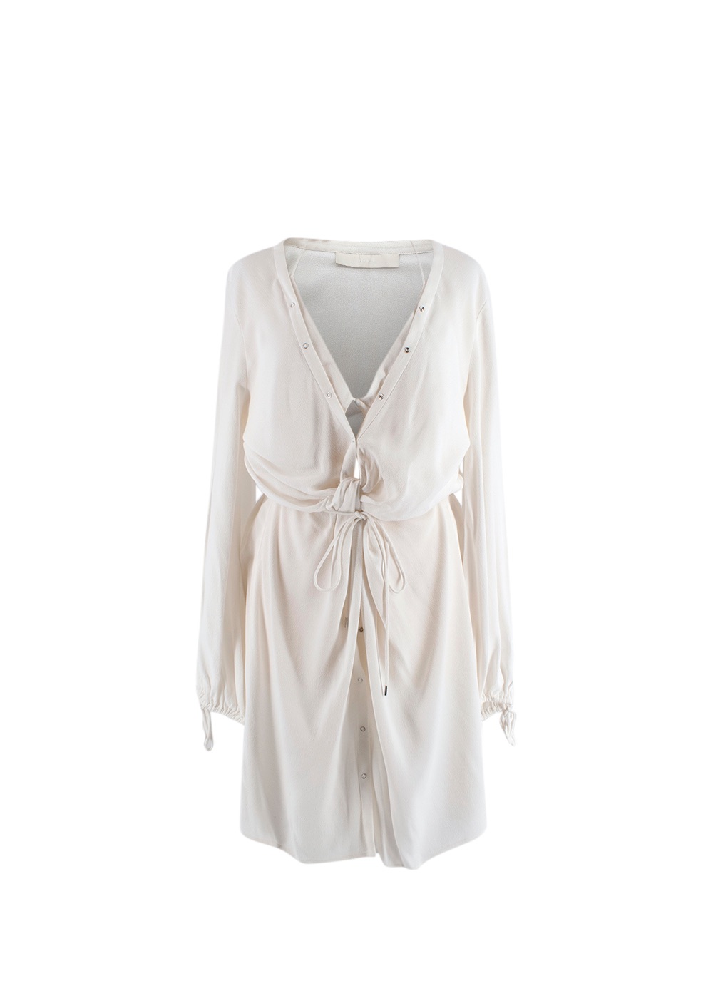 Preowned Dion Lee White Twist Placket Tunic Dress Size S Cream viscose