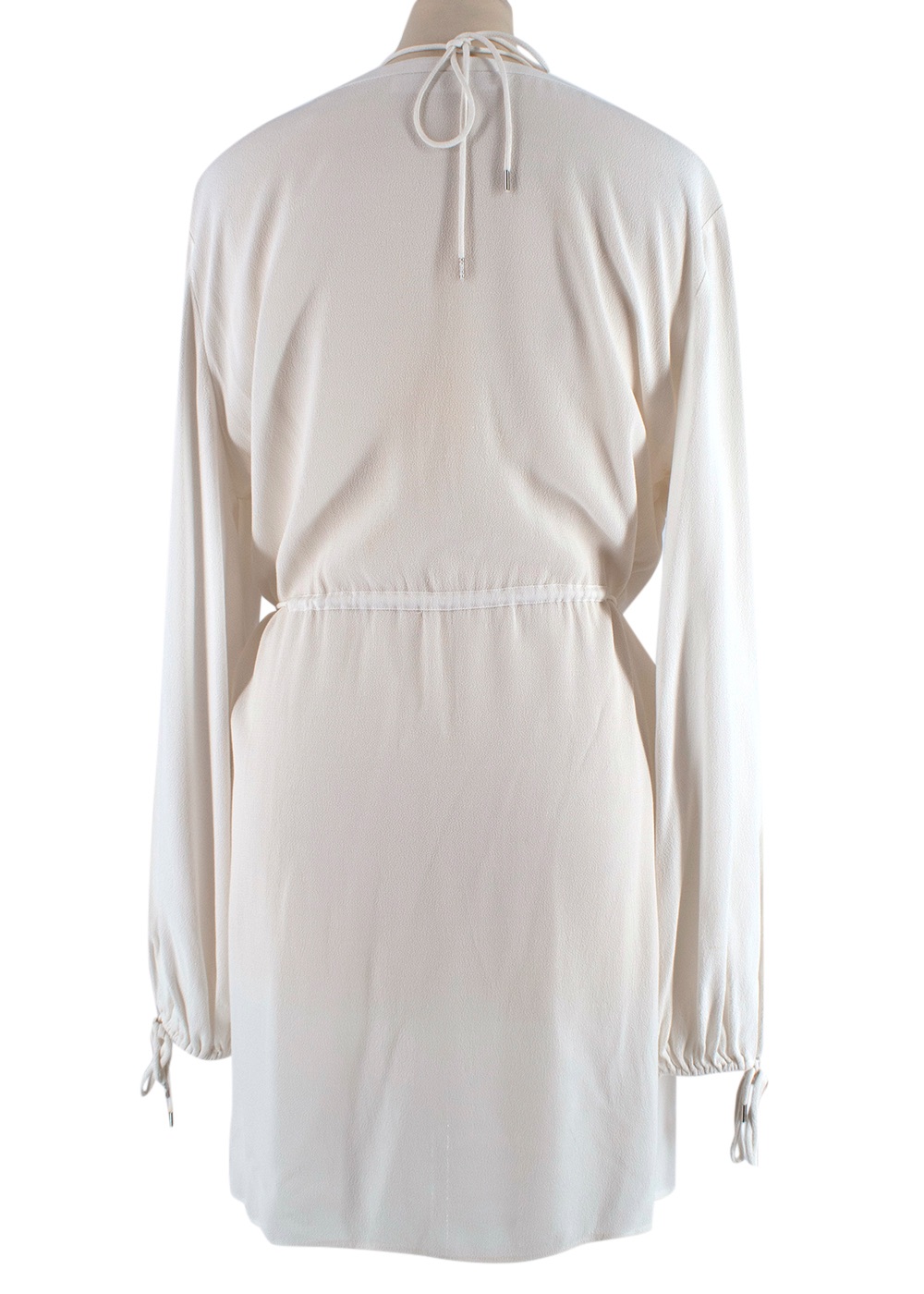 Preowned Dion Lee White Twist Placket Tunic Dress Size S Cream viscose